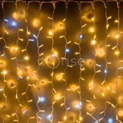 Светодиодный занавес 2,0х9,0 м, флэш, белый провод