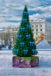 Бант, синий, 20 см, 30 см, 40 см, 50 см