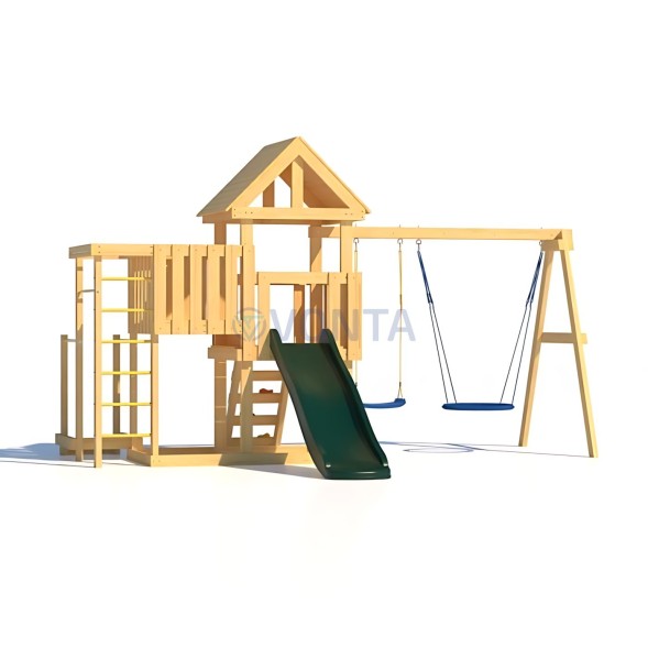 Детская площадка CustWood Junior J9 с деревянной крышей