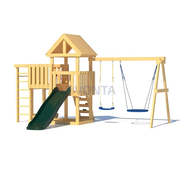 Детская площадка CustWood Junior J9 с деревянной крышей