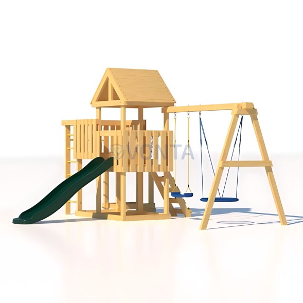 Детская площадка CustWood Junior J9 с деревянной крышей