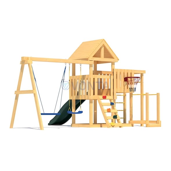 Детская площадка CustWood Junior J9 с деревянной крышей