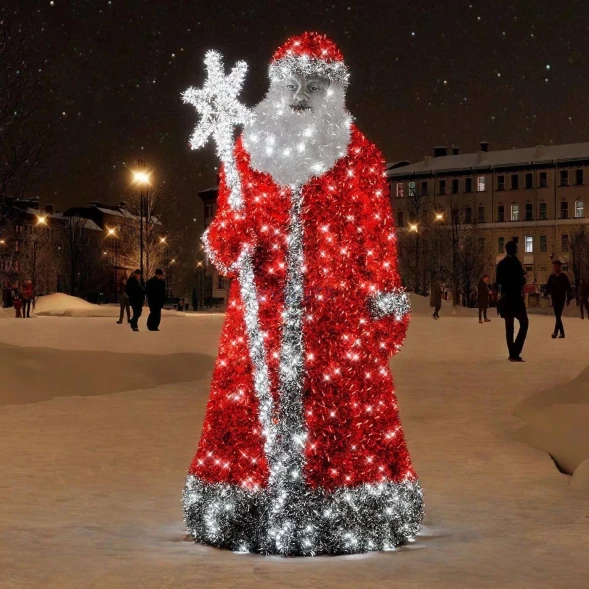 Светодиодная фигура из мишуры Дед Мороз 2 м., (3DGR89)