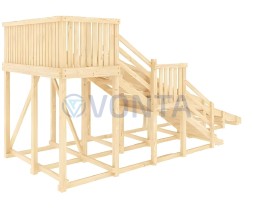 Детская деревянная зимняя горка IgraGrad Snow Fox скат 5.9 м без окраски