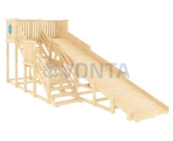 Детская деревянная зимняя горка IgraGrad Snow Fox скат 5.9 м без окраски