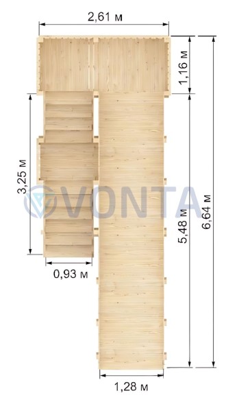 Детская деревянная зимняя горка IgraGrad Snow Fox скат 5.9 м без окраски