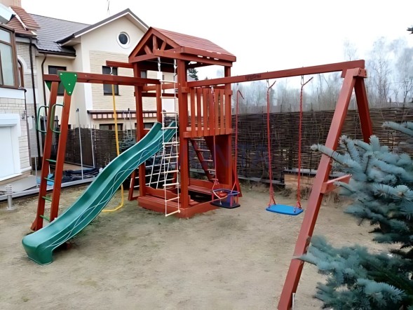 Деревянная детская площадка для дачи Igragrad Панда Фани Gride с рукоходом