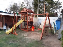 Деревянная детская площадка для дачи Igragrad Панда Фани Gride с рукоходом