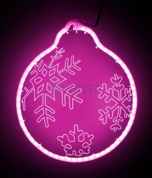 Светодиодная фигура Шар из акрилайта 30*30 см., 220В, розовое свечение, (HFS2-2P)