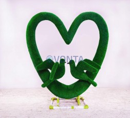 Топиари арка сердце с голубями, модель 2 — газон Eco