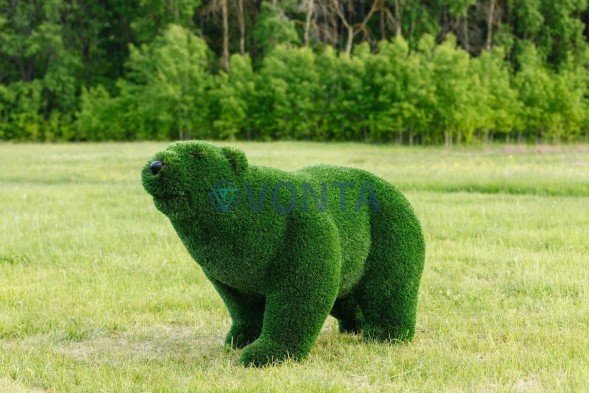 Топиари медведь Греча h=135 см — газон Deluxe Green