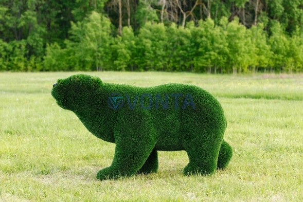 Топиари медведь Греча h=135 см — газон Deluxe Green