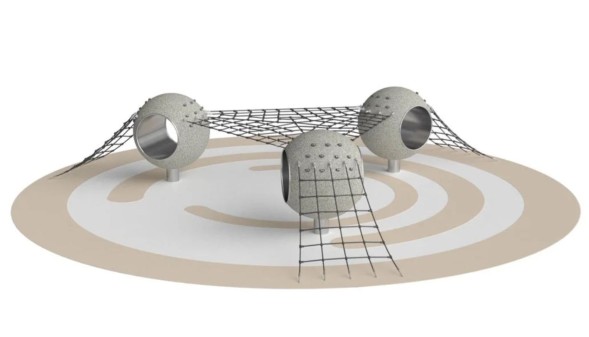 Сферы с канатами и тоннелем