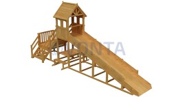 Зимняя деревянная заливная горка Теремок 2 (пропитка)