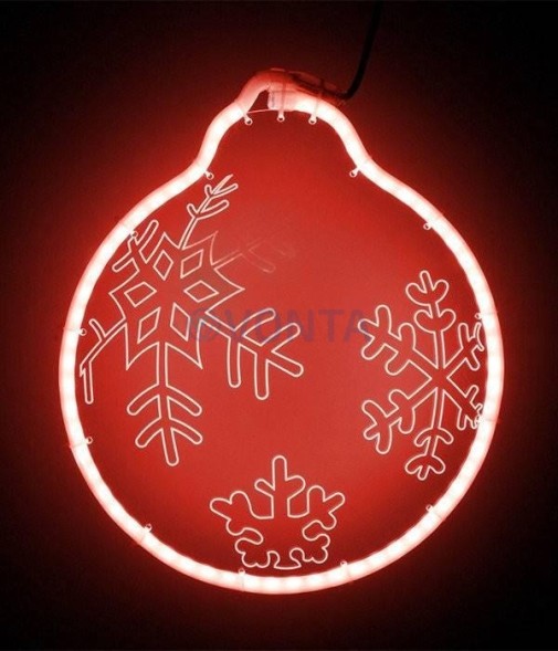 Светодиодная фигура Шар из акрилайта 30*30 см., 220В, красное свечение, (HFS2-2R)