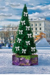 Бант, серебряный, 20 см, 30 см, 40 см, 50 см