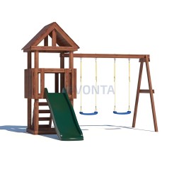 Детская площадка CustWood Junior Color JC1 с деревянной крышей