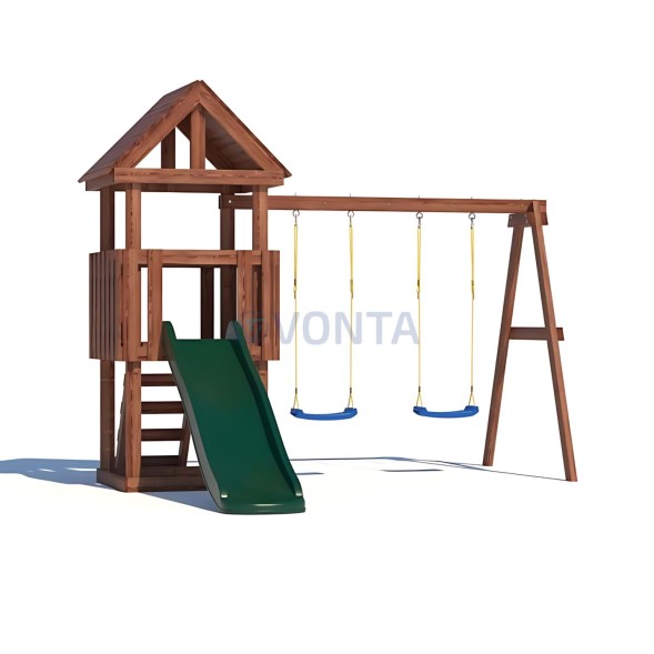 Детская площадка CustWood Junior Color JC1 с деревянной крышей