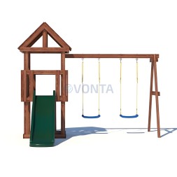 Детская площадка CustWood Junior Color JC1 с деревянной крышей