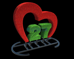 Топиари Стела Сердце с цифрами газон Есо