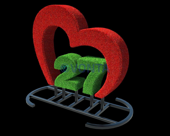 Топиари Стела Сердце с цифрами газон Есо