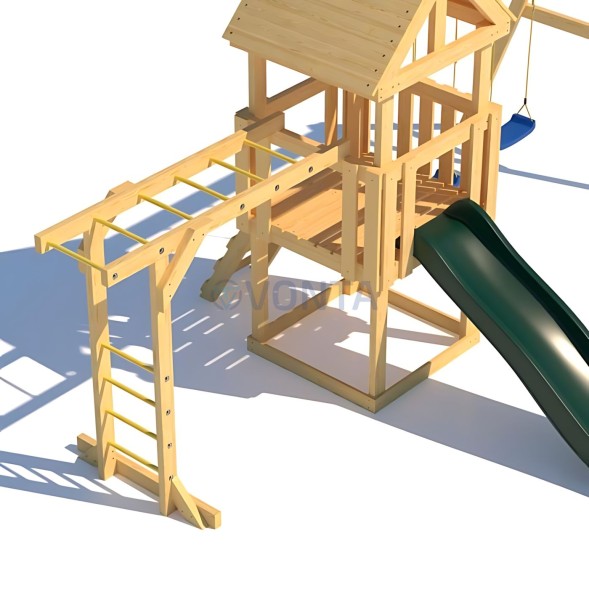 Детская площадка CustWood Junior J3 с деревянной крышей