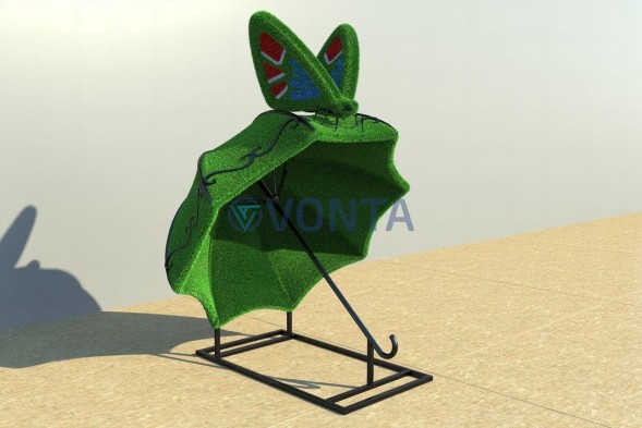 Топиари композиция бабочка на зонтике — газон Eco