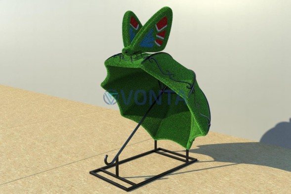 Топиари композиция бабочка на зонтике — газон Eco