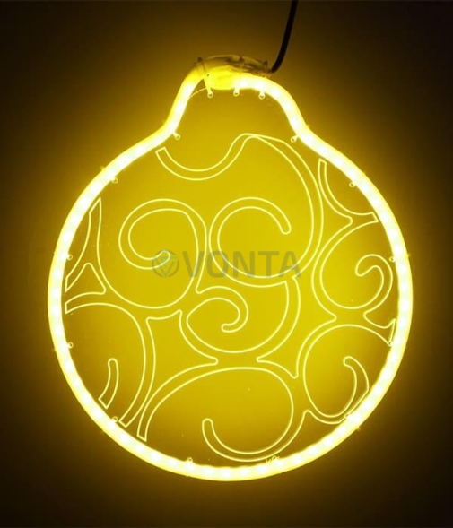 Светодиодная фигура Шар из акрилайта 30*30 см., 220В, желтое свечение, (HFS3-2Y)