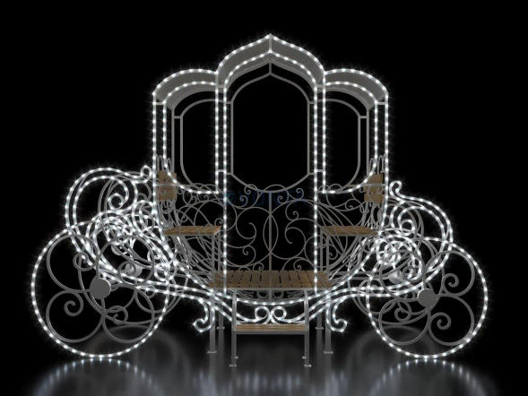 Светодиодная фотозона Сказочная карета №2 260 см., (SR116)