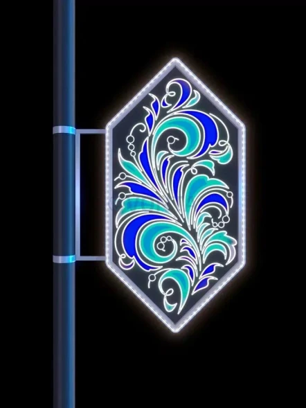 Светодиодная консоль Морозные узоры 140 см., (SR389)