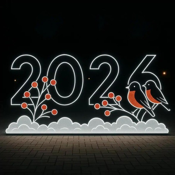Светодиодные цифры "2026" 200 см.