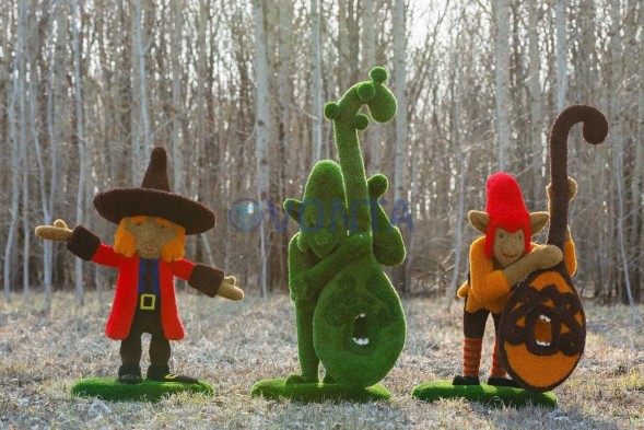 Топиари гном с контрабасом тыква, модель 2 — газон Eco + Deluxe