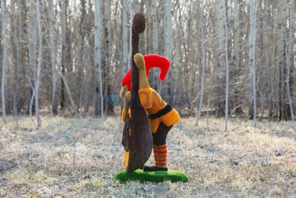 Топиари гном с контрабасом тыква, модель 2 — газон Eco + Deluxe