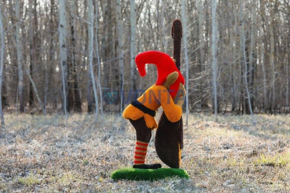 Топиари гном с контрабасом тыква, модель 2 — газон Eco + Deluxe