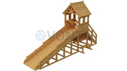 Зимняя деревянная заливная горка Теремок 1 (пропитка)