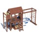 Детская деревянная игровая площадка для улицы дачи CustWood Scout SC10 с большой деревянной крышей