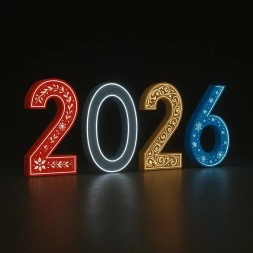 Светодиодные цифры "2026" 200 см.