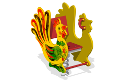 Качалка на пружине “Петушок” с росписью “Федосеевская игрушка”, КБ-08.1