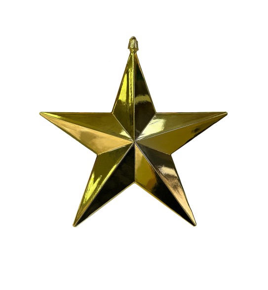 Звезда глянцевая, золотая,  15 см, 20 см, 30 см
