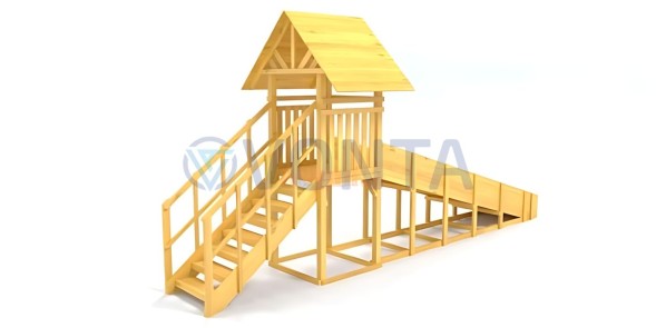 Зимняя заливная горка Савушка Зима Wood-5 скат 5 метров