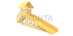 Зимняя заливная горка Савушка Зима Wood-5 скат 5 метров