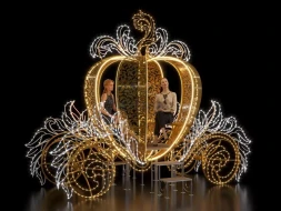 Светодиодная фотозона Карета Тыква 260 см., (SR113)