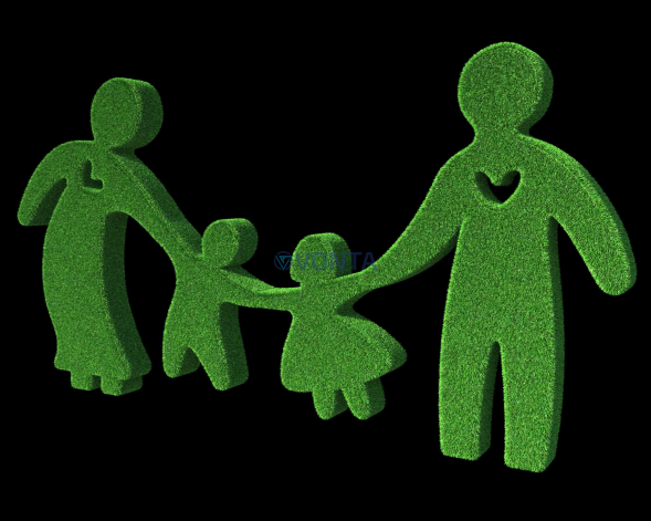 Топиари композиция «Семья» — газон Есо