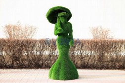 Топиари леди с зонтиком, Элизабет, платье № 4 — газон Deluxe Green