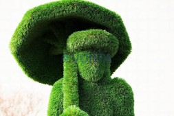 Топиари леди с зонтиком, Элизабет, платье № 4 — газон Deluxe Green