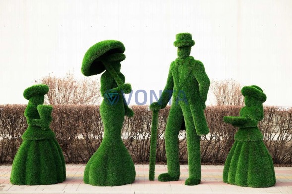 Топиари леди с зонтиком, Элизабет, платье № 4 — газон Deluxe Green