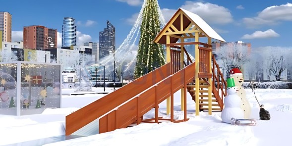 Зимняя заливная горка Савушка Зима - 5 скат 5 метров