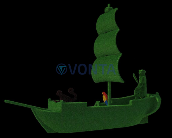 Топиари композиция пиратский корабль — газон Eco