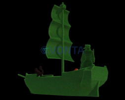 Топиари композиция пиратский корабль — газон Eco